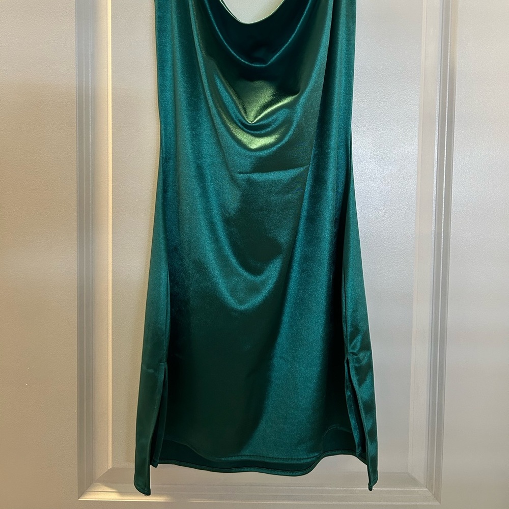 Dark Green Slip Dress S - Picture 2 of 5